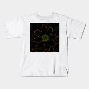 Filtered Black and Yellow Flower With Background Photographic Image Kids T-Shirt